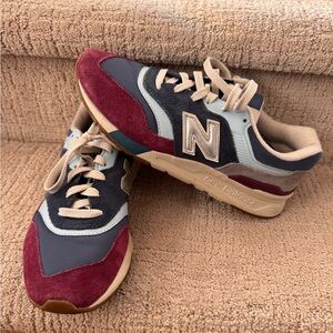New Balance 997H blue and burgundy sneakers